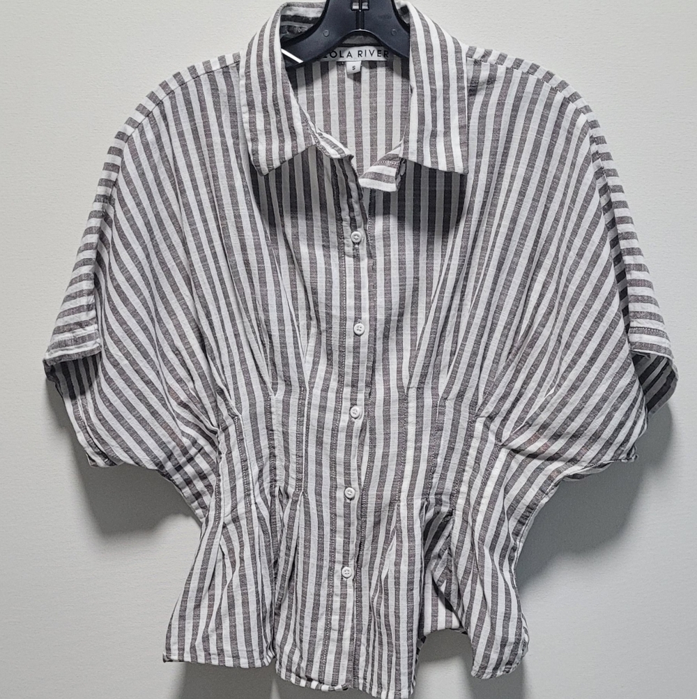 Lola River 100% cotton stripe blouse